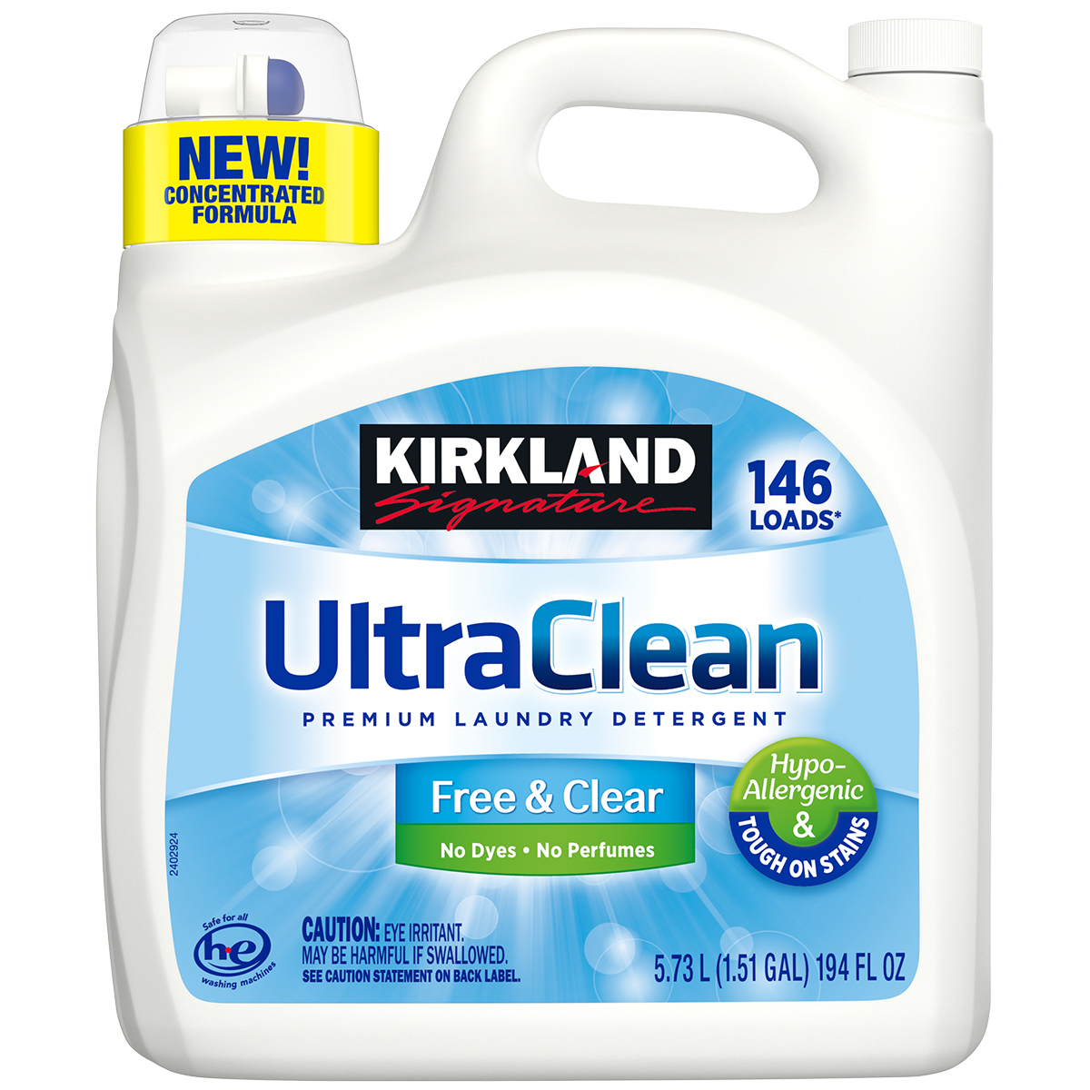 Kirkland Signature Free&Clear Laundry Liquid 5.73L 146 loads