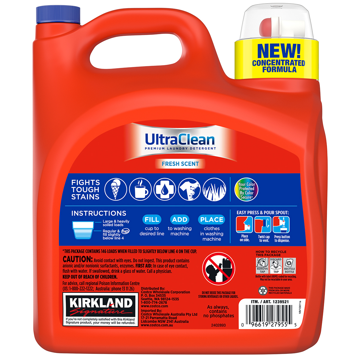 Kirkland Signature Ultra Laundry Liquid 5.73L 146 loads