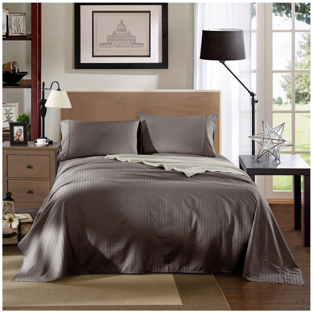 Kensington 1200TC 100 Cotton Queen Sheet Set Charcoal Queen