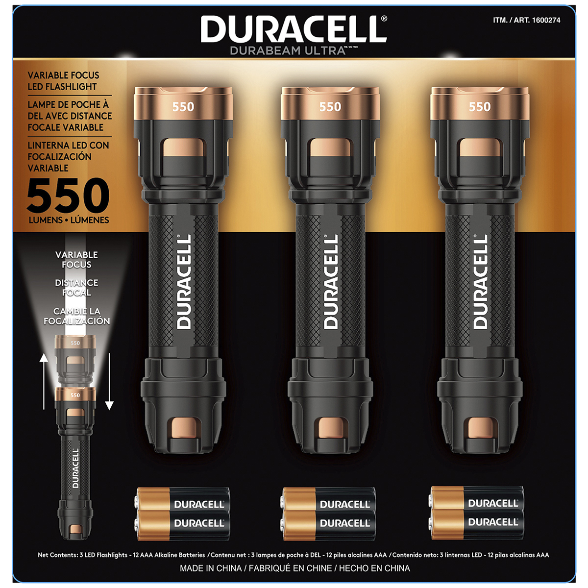 Duracell Aluminium Flashlights 3pk