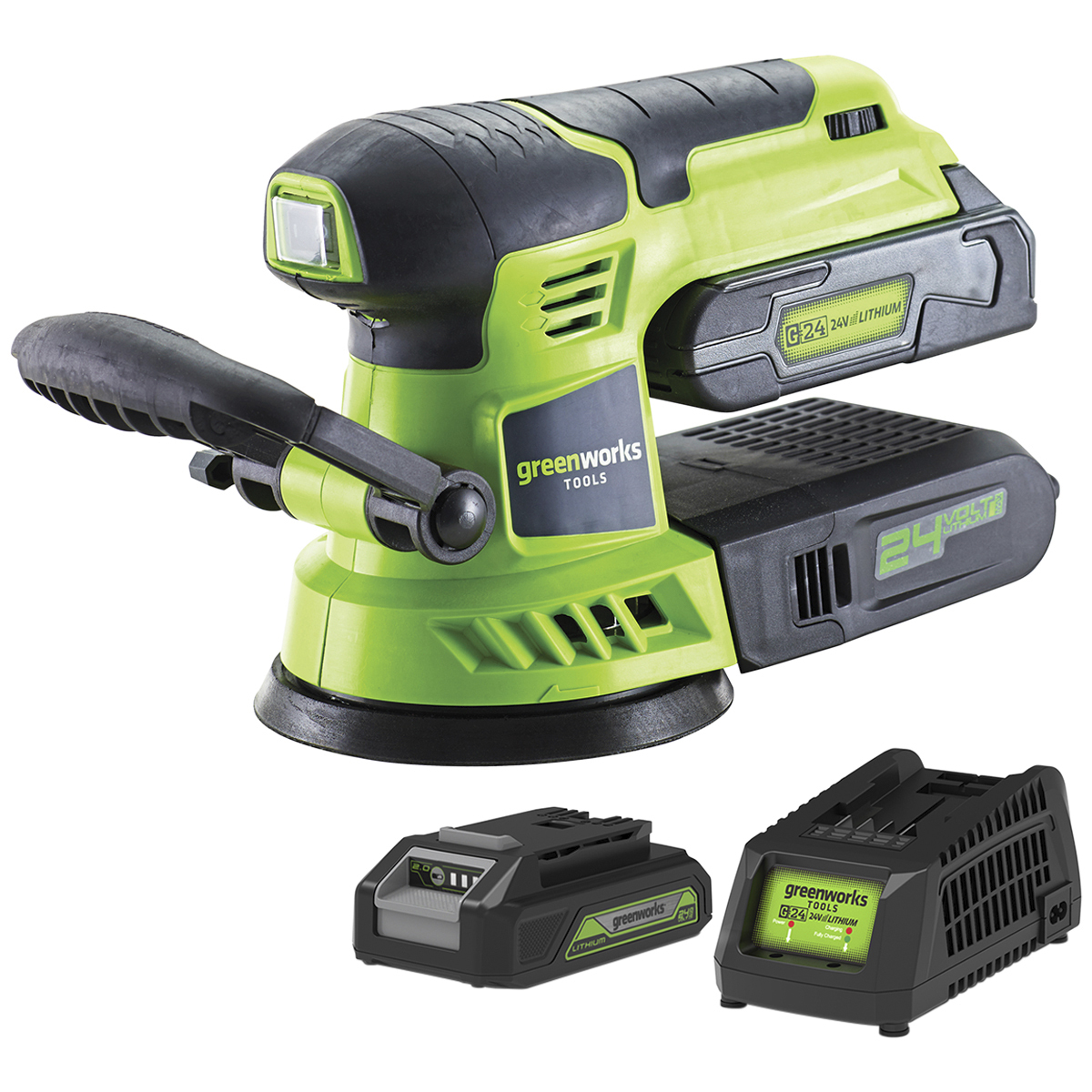 Greenworks Orbital Sander with Battery & Charger