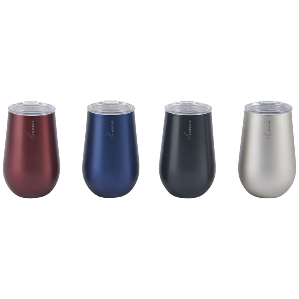 Rabbit Double Wall Stainless Steel Wine Tumbler Set 4-pack 354ml Rabbit Stainless Steel Wine Tumbler