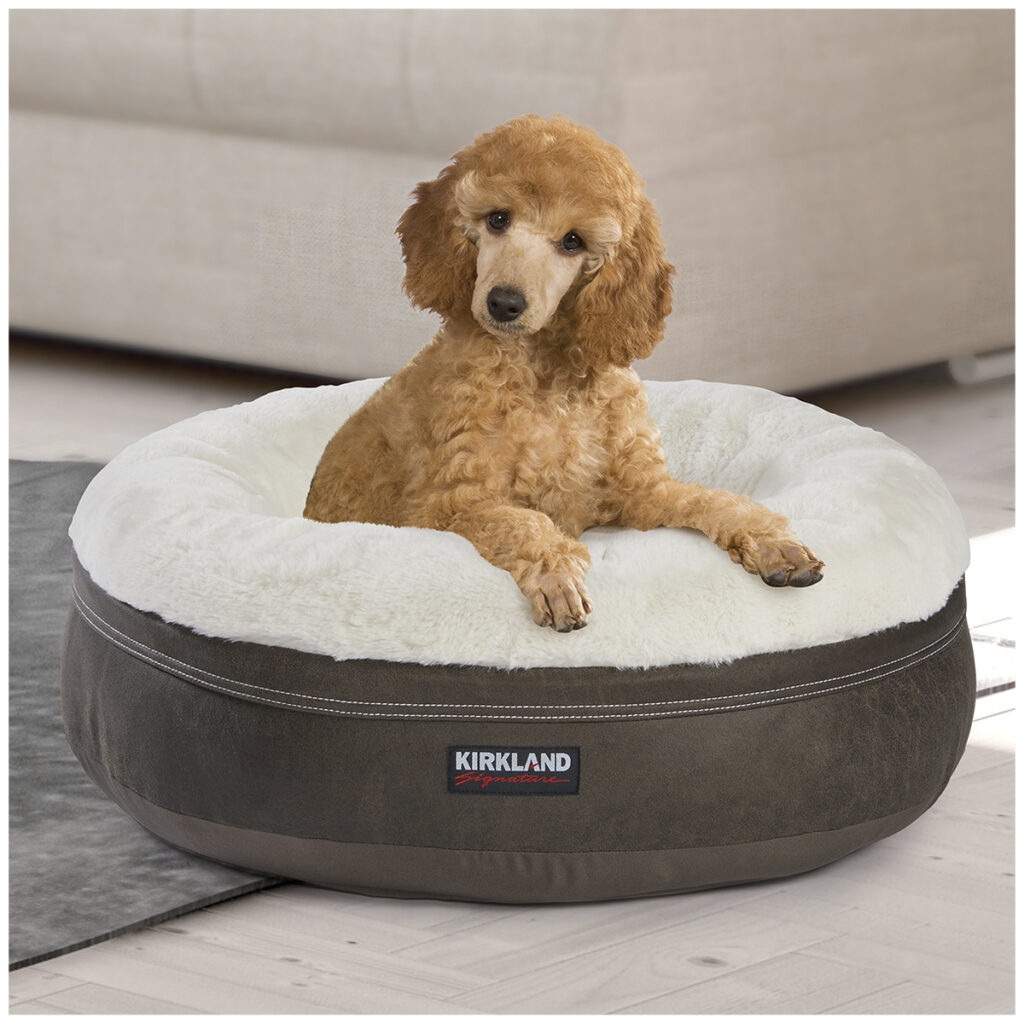 Kirkland Signature Dog Nest Bed 24 Inch - Brown Faux Leather