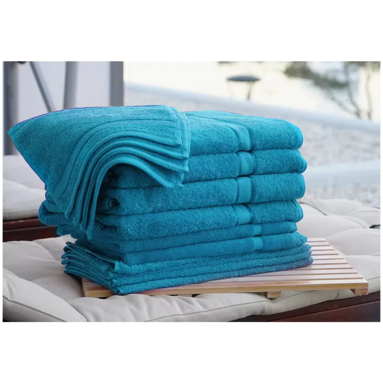 Kingtex Plain Dyed Combed Cotton Bath Sheet Set 14 Piece