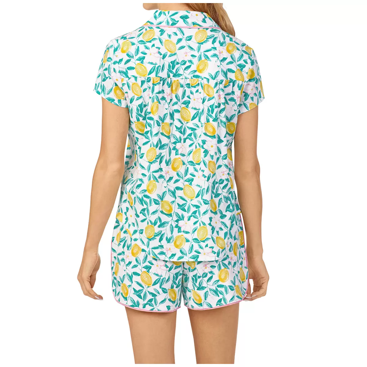 Jane & Bleecker Notch Collar Shorty PJ Set - Lemon