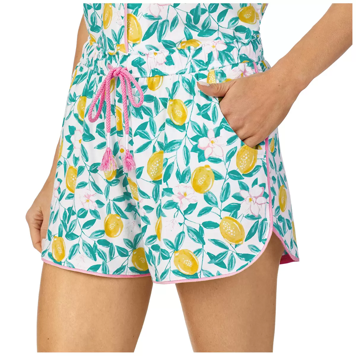 Jane & Bleecker Notch Collar Shorty PJ Set - Lemon