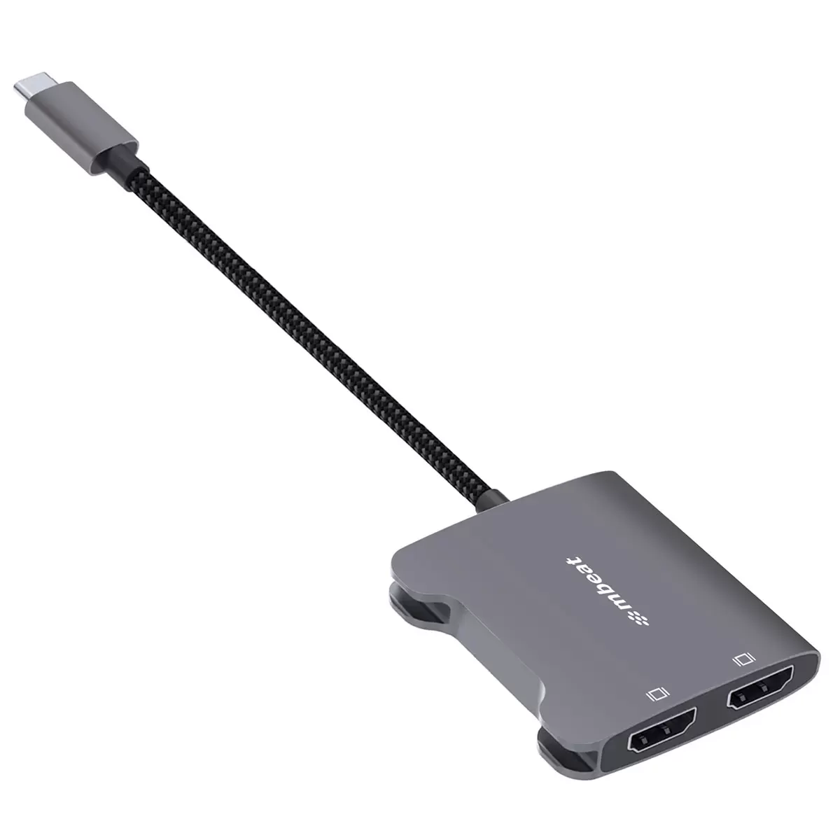 mbeat Tough Link USB-C to Dual 4K HDMI Adapter Space Grey MB-XAD-CDHD