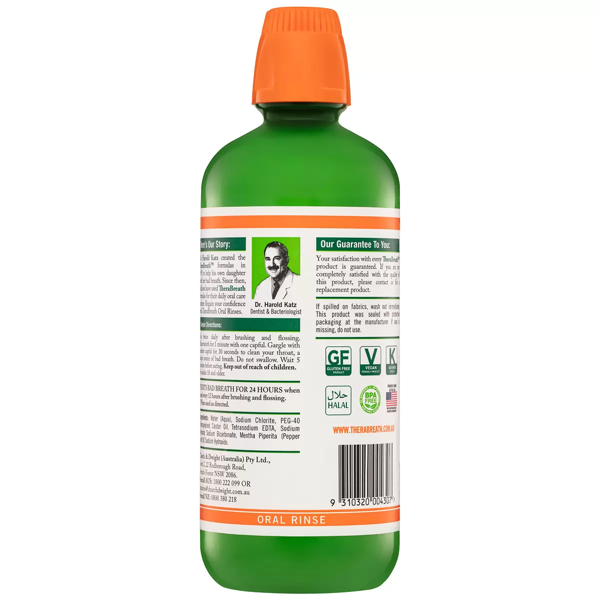 TheraBreath Mild Mint Mouthwash 2x1L