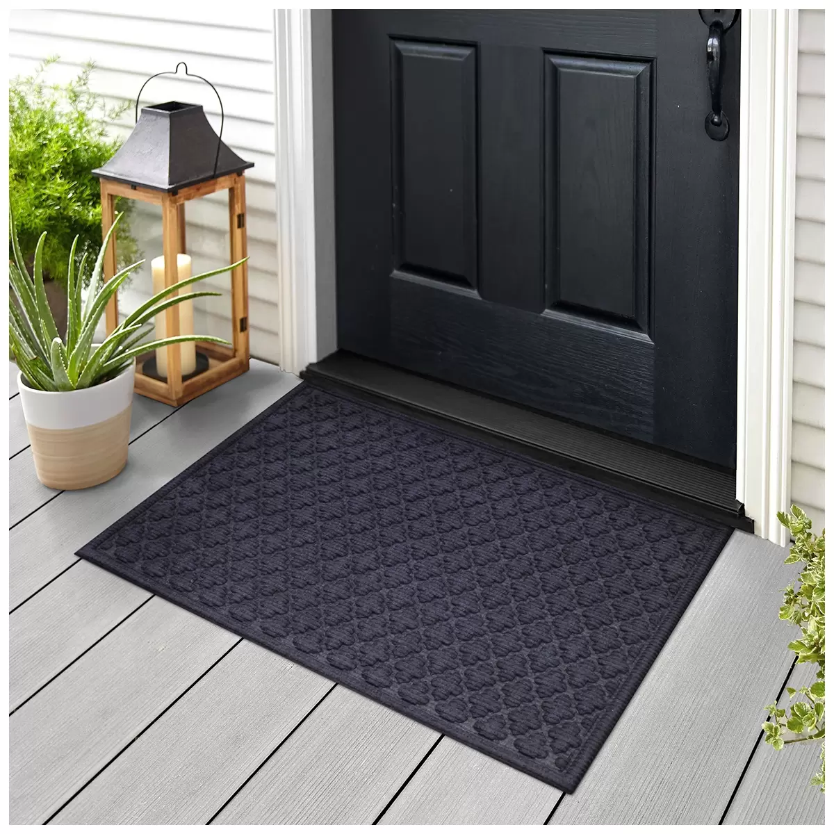 STEPGUARD Door Mat 61cm x 91cm Charcoal Cobalt Blue