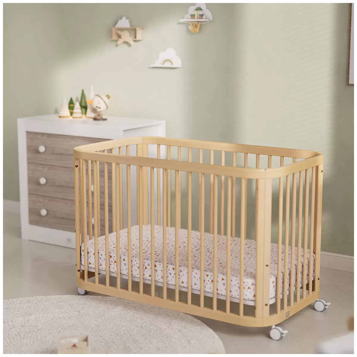 Boori Waratah Sage Compact Cot Bed Almond