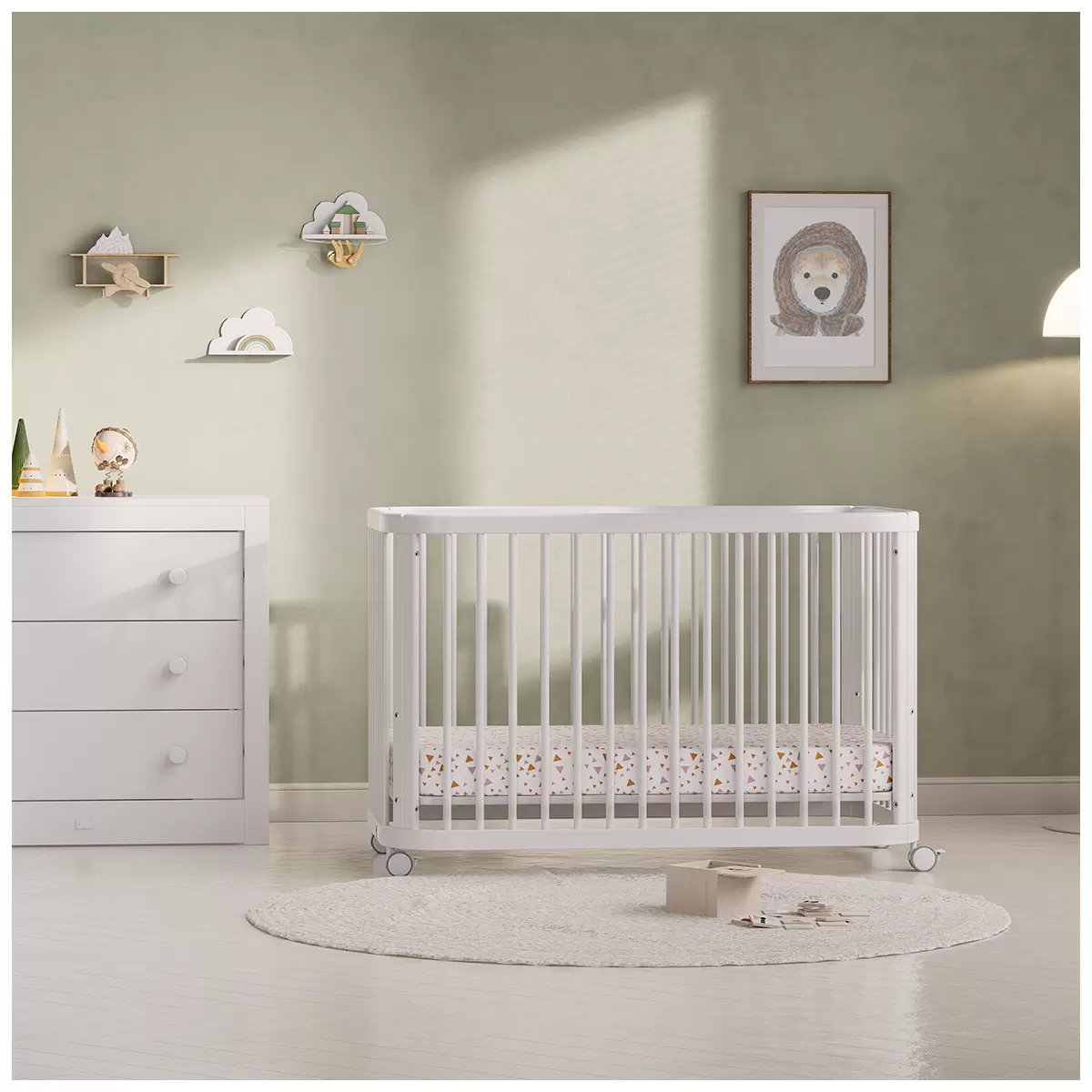 Boori Waratah Sage Compact Cot Bed Barley