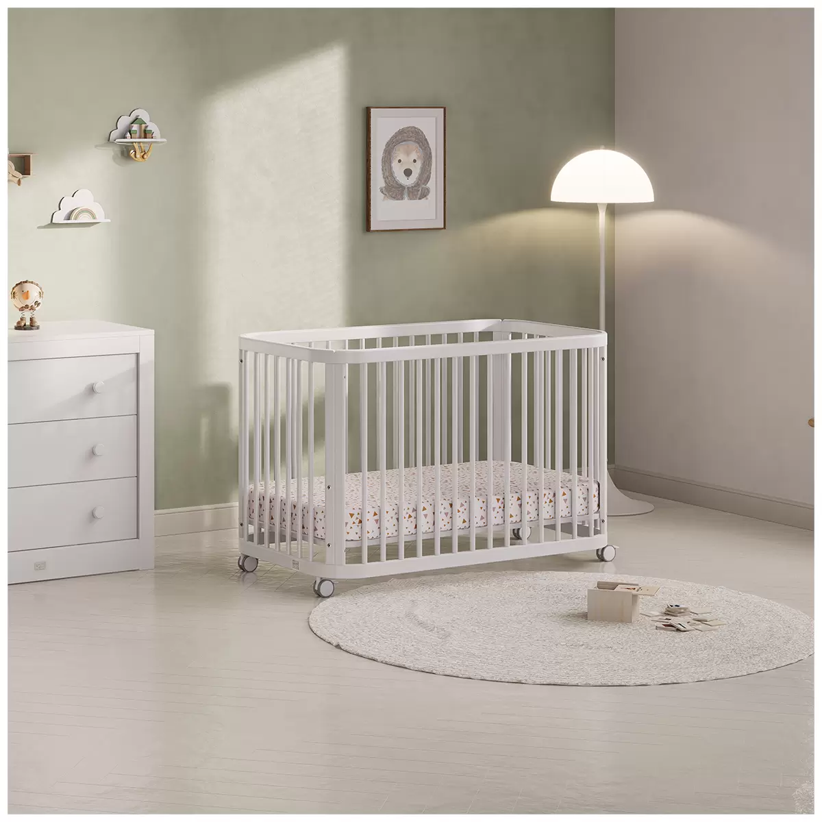 Boori Waratah Sage Compact Cot Bed Barley