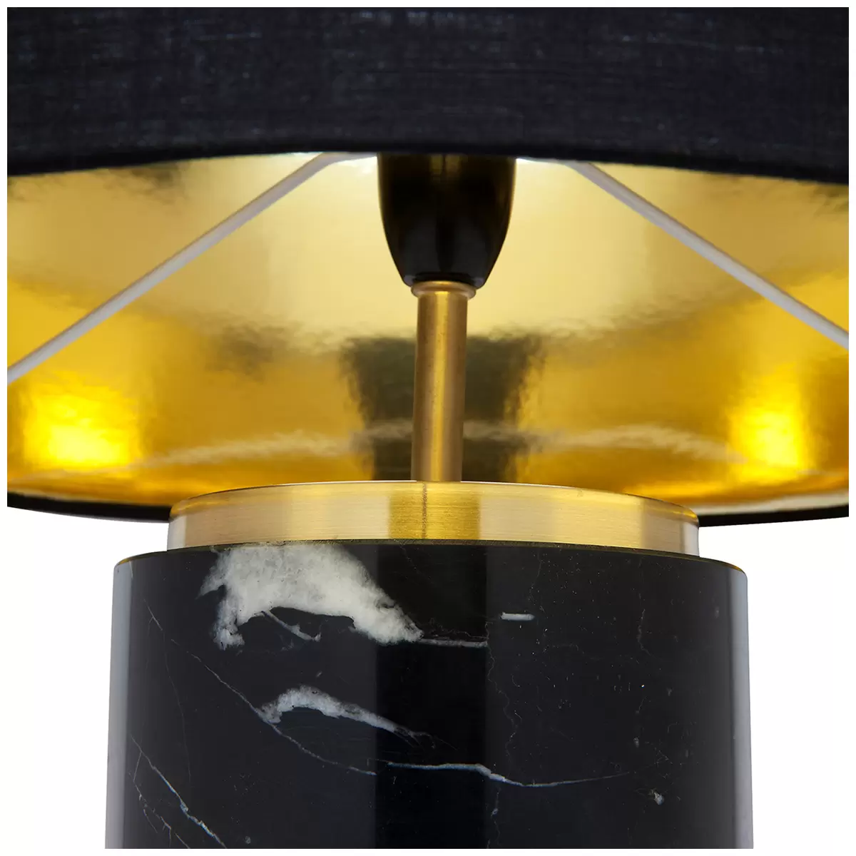 Cafe Lighting Paola Marble Table Lamp with Black Shade Black