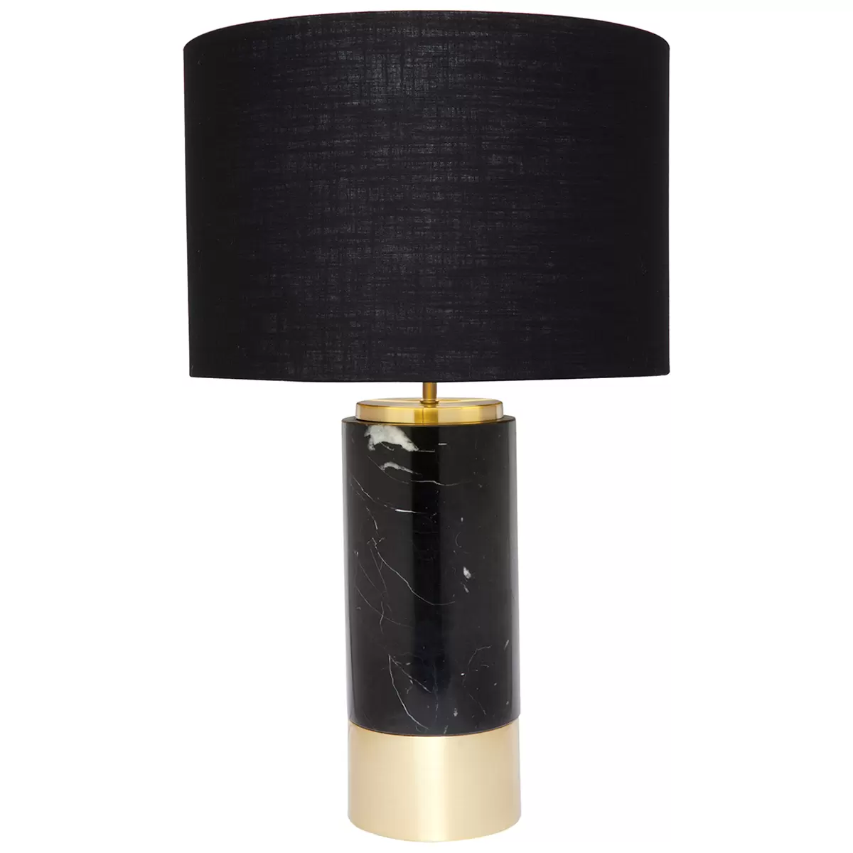 Cafe Lighting Paola Marble Table Lamp with Black Shade Black