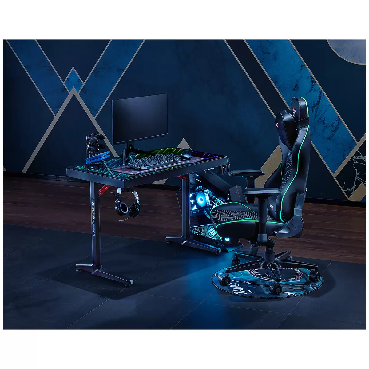 Eureka Ergonomic Explorer Edition Tempered Glass Gaming Desk