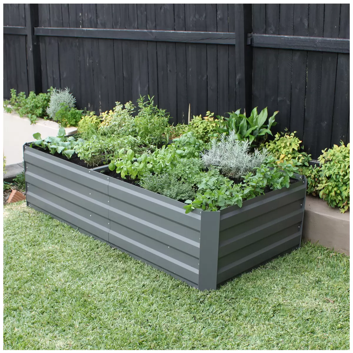 Green Life LARGE GARDEN BED with Cover - Slate Grey