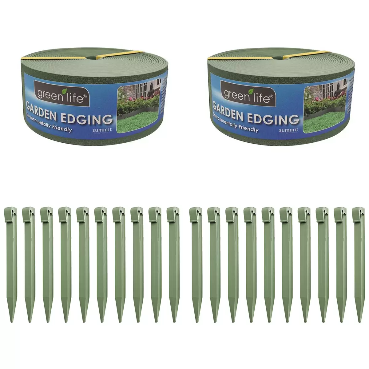 Green Life 2 Pack Plastic Edging 75Mm - Eucalyptus