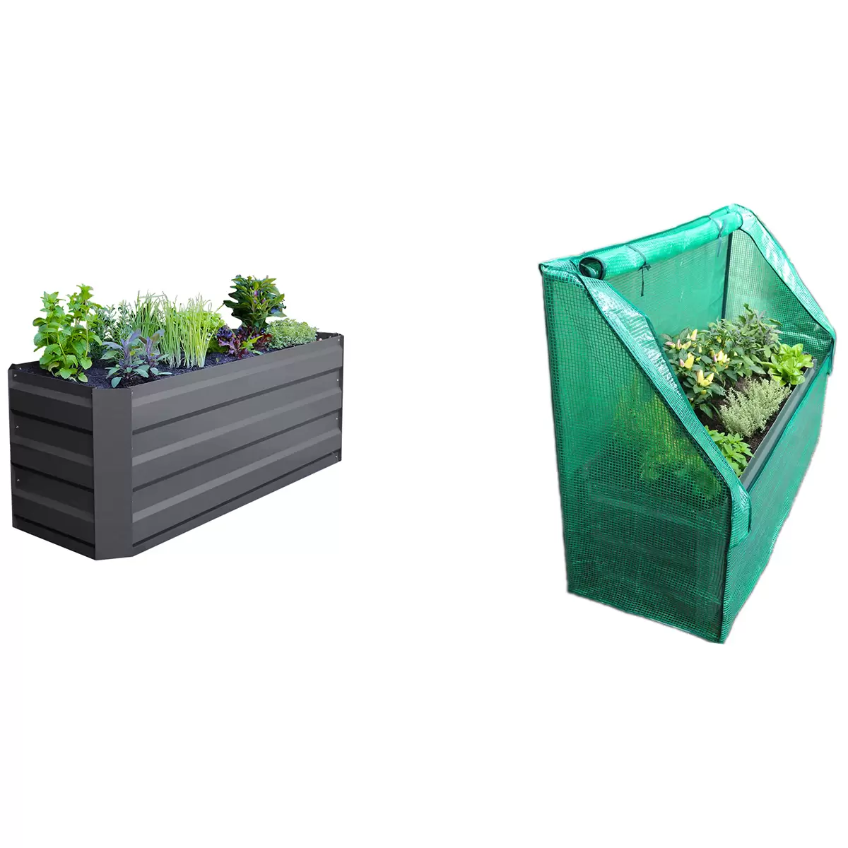 Green Life Slim GARDEN BED with Cover - Charcoal