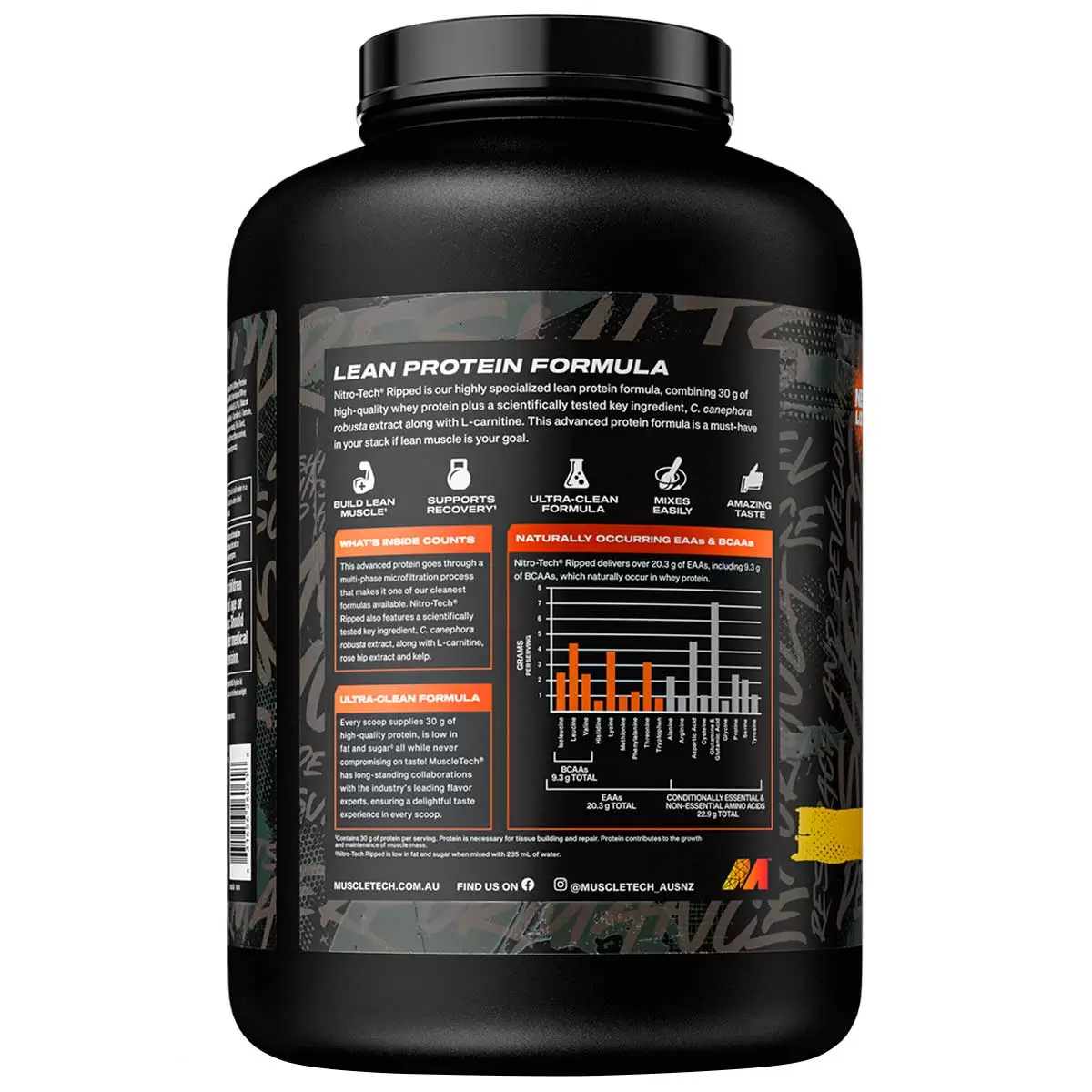 Muscletech Nitro Tech Ripped Low Fat Lean Whey Protein 2.72kg