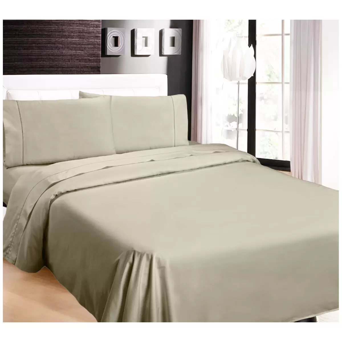 Kingtex 1100 Thread Count RAMESSES Cotton Sateen Sheet Set King - Charcoal