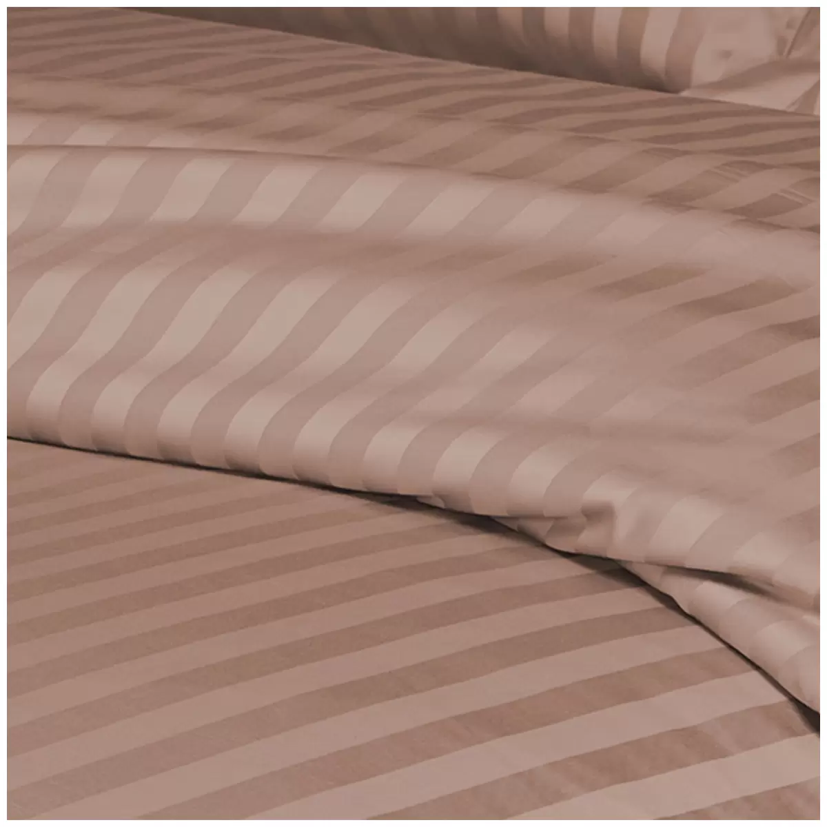 Kingtex 1200TC Egyptian Cotton Sateen Stripe Quilt Cover Set King - Coffee