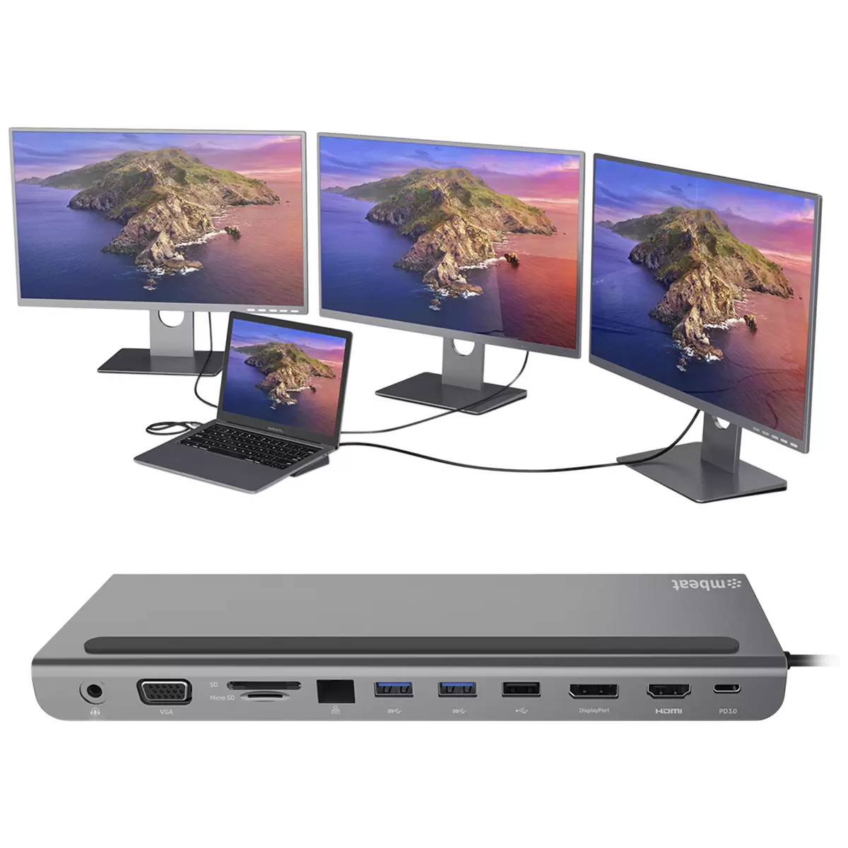 124660 mbeat 11-in-1 Multi-Port USB-C Docking Station MB-DOCK-D11