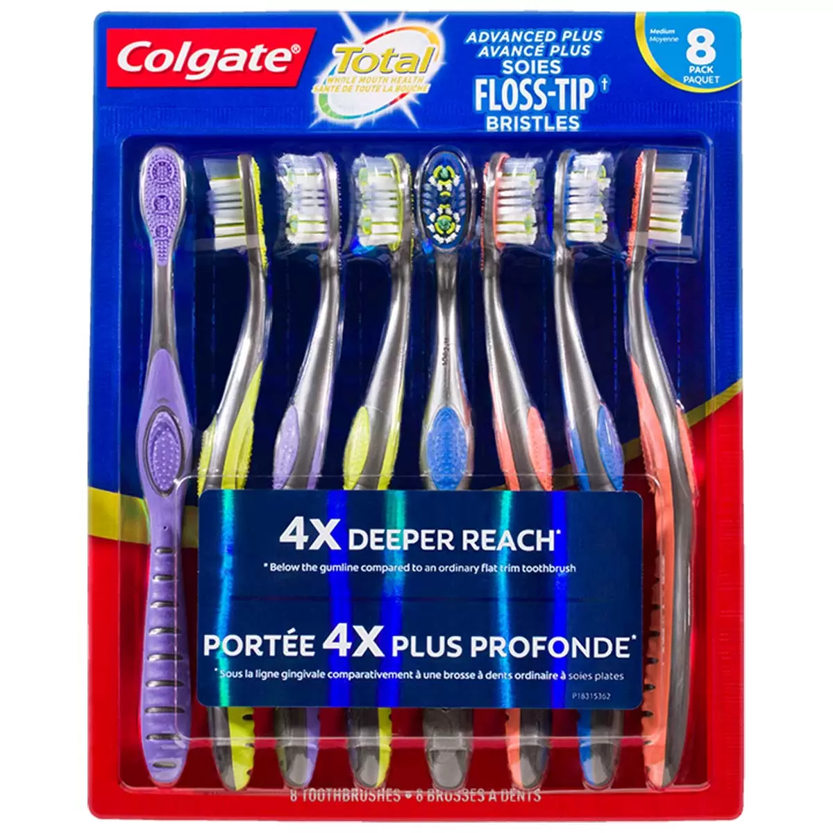 Colgate 360° Floss Tip Manual Toothbrush 8 Pack