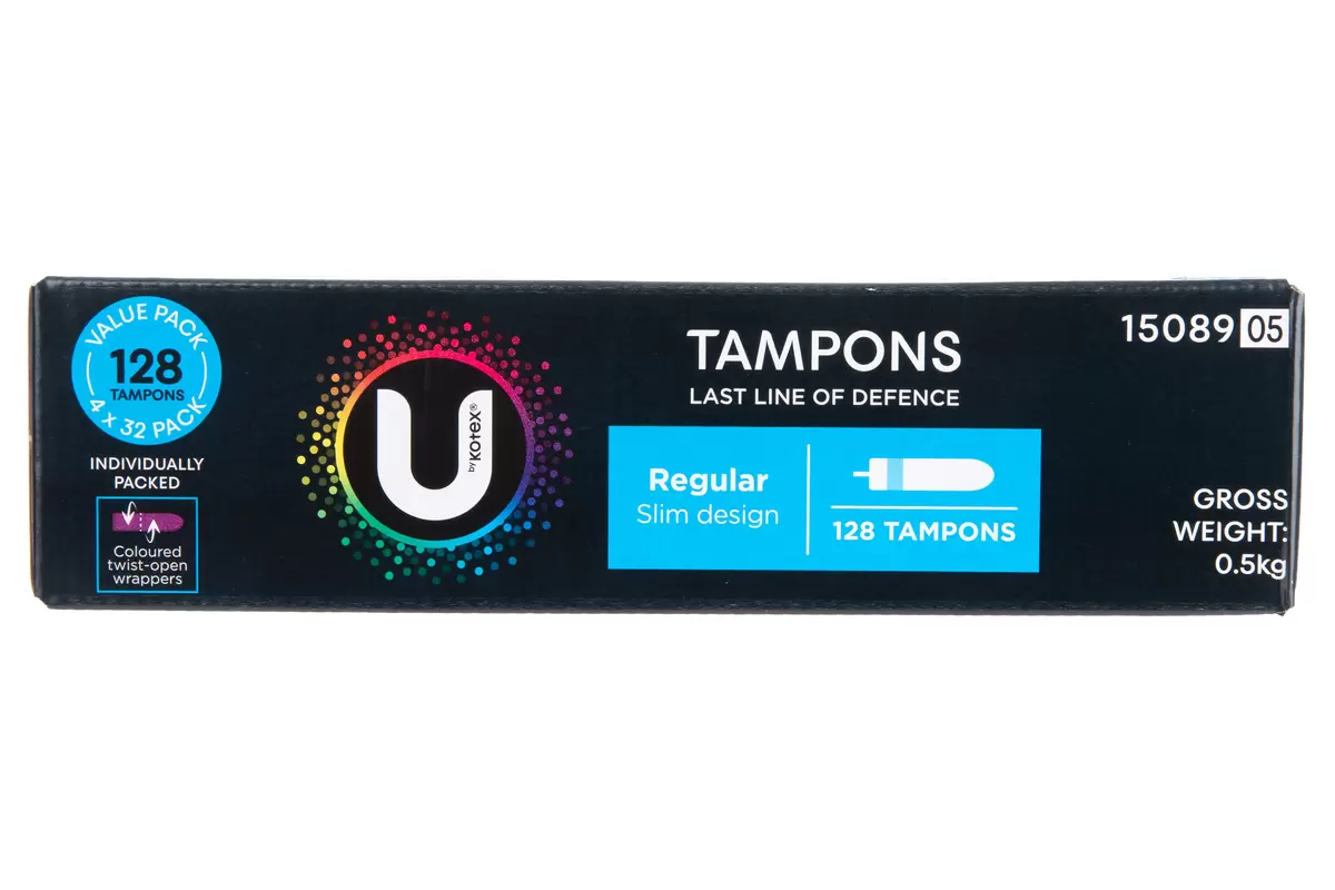 U By Kotex Regular Tampons 128 Pack