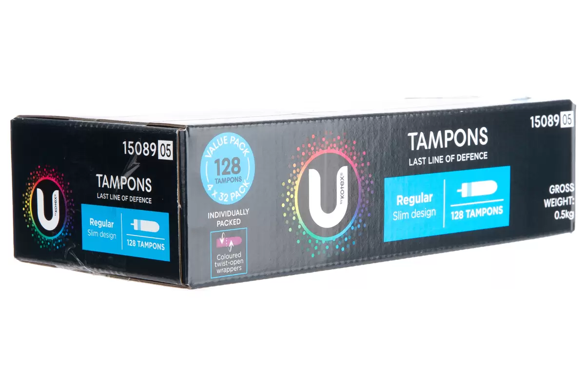 U By Kotex Regular Tampons 128 Pack