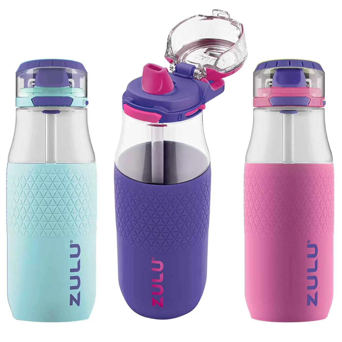 Zulu 532ml Kids Tritan Water Bottle 3 Pack