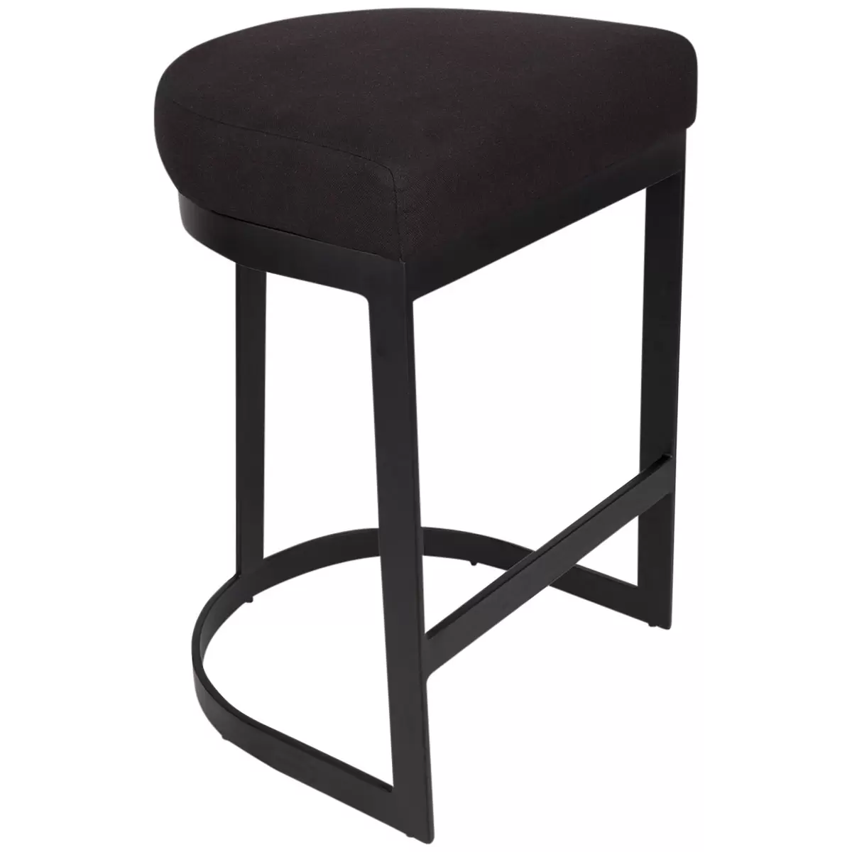 Cafe Lighting Brooke Black Kitchen Stool Black Linen