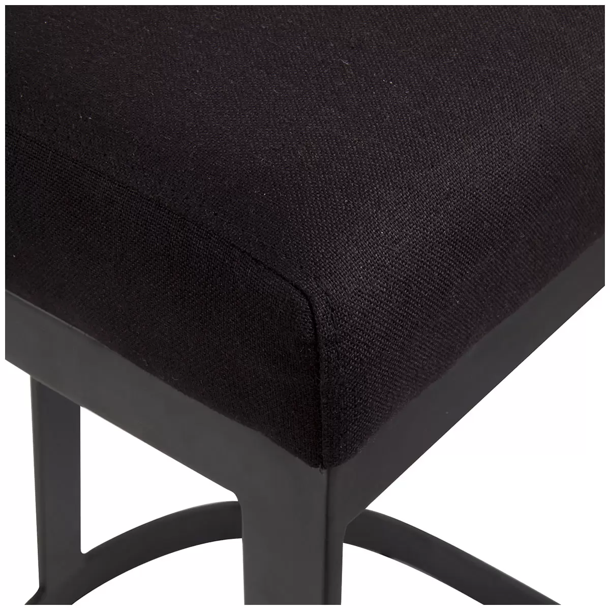 Cafe Lighting Brooke Black Kitchen Stool Black Linen