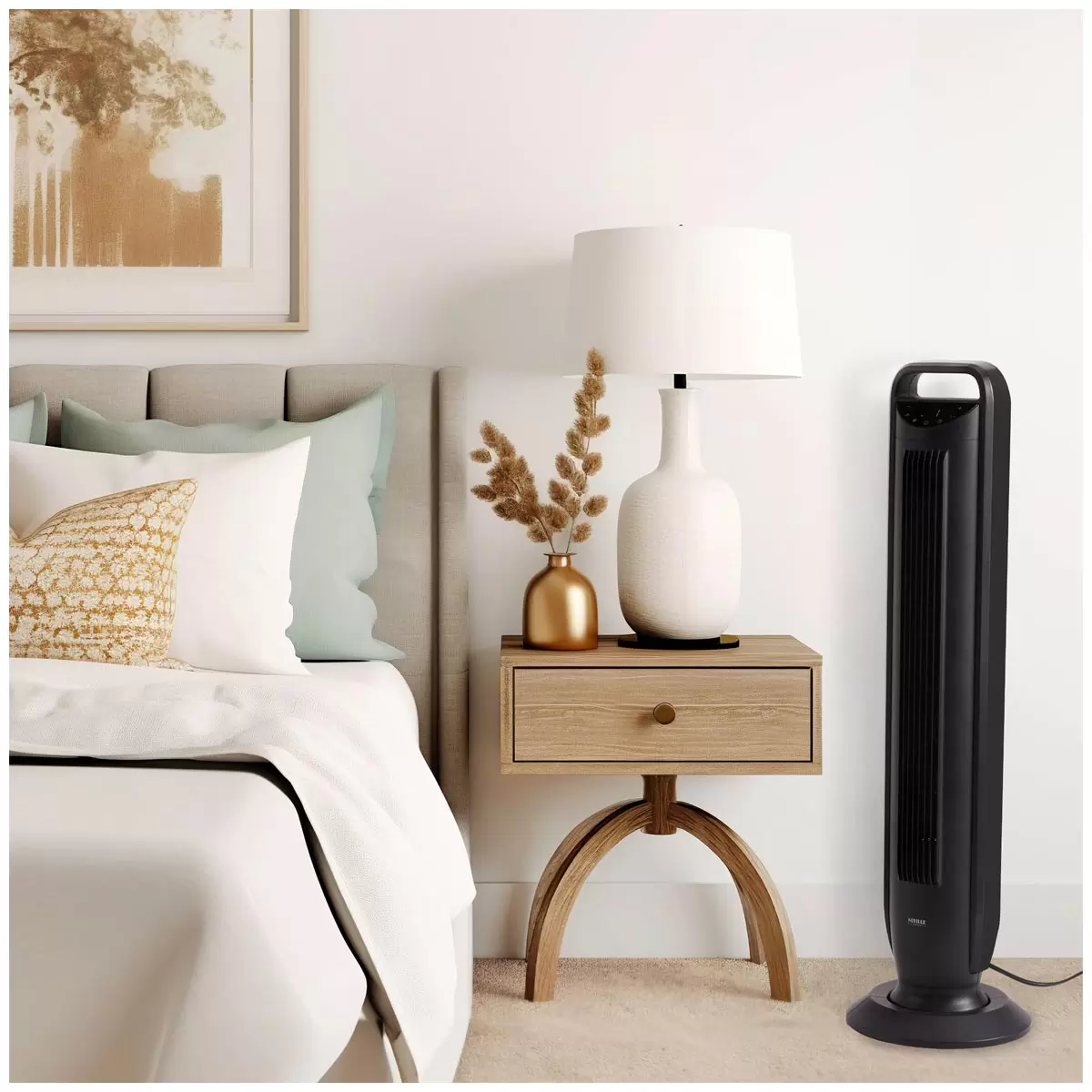 Seville Oscillating Tower Fan with Touch Control Black EHF10266