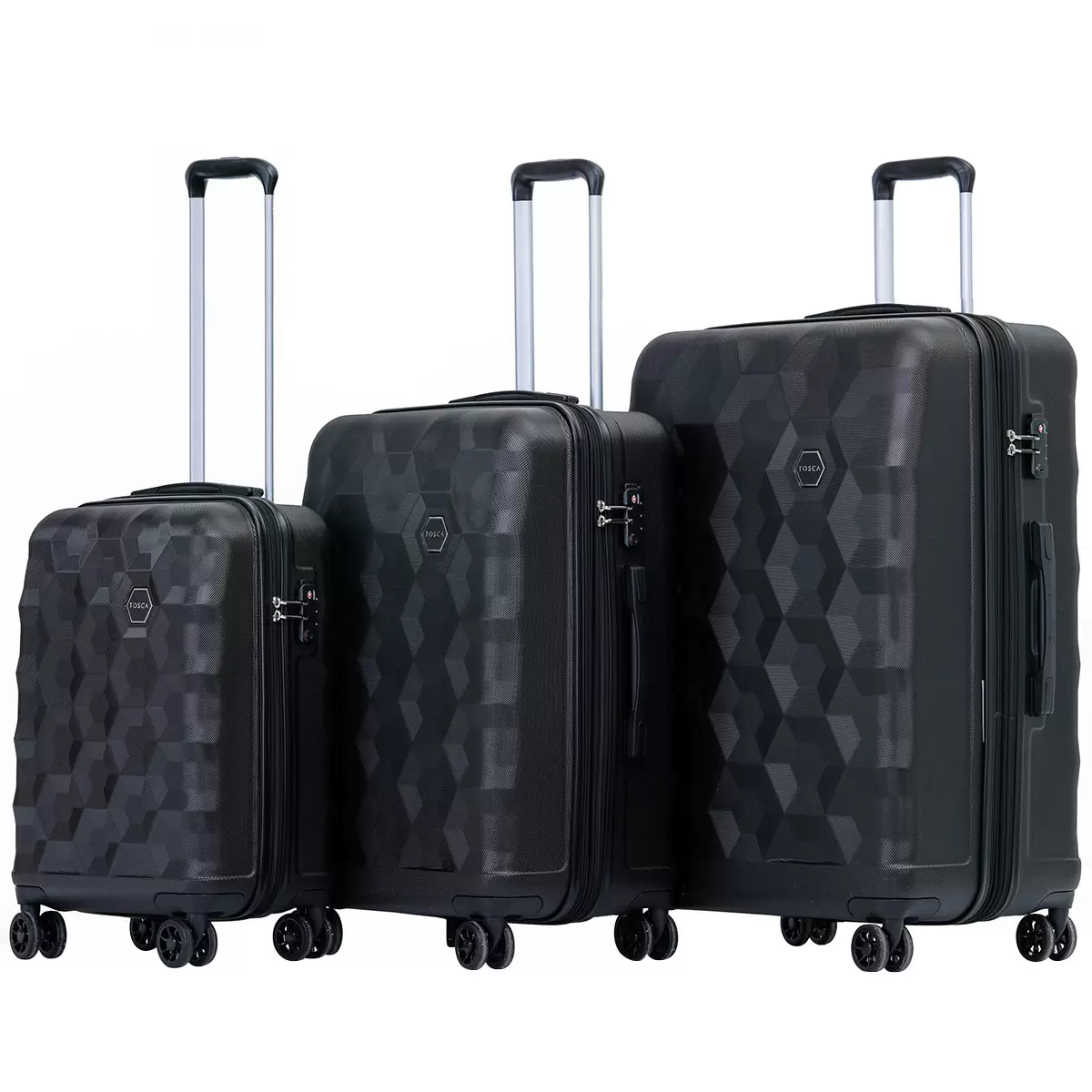 Tosca Bahamas Luggage 3 Piece Set Black