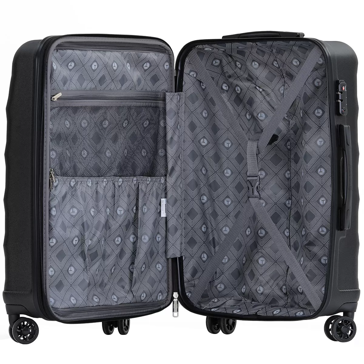 Tosca Bahamas Luggage 3 Piece Set Black