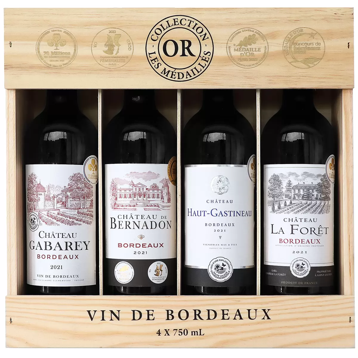 Vins de Bordeaux Gold Medal Selection Gift Set 4 x 750mL