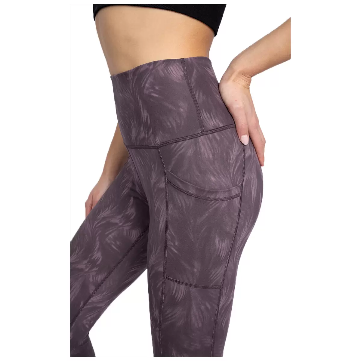 90 Degree Feather Palm Tree Ankle Legging Mauve