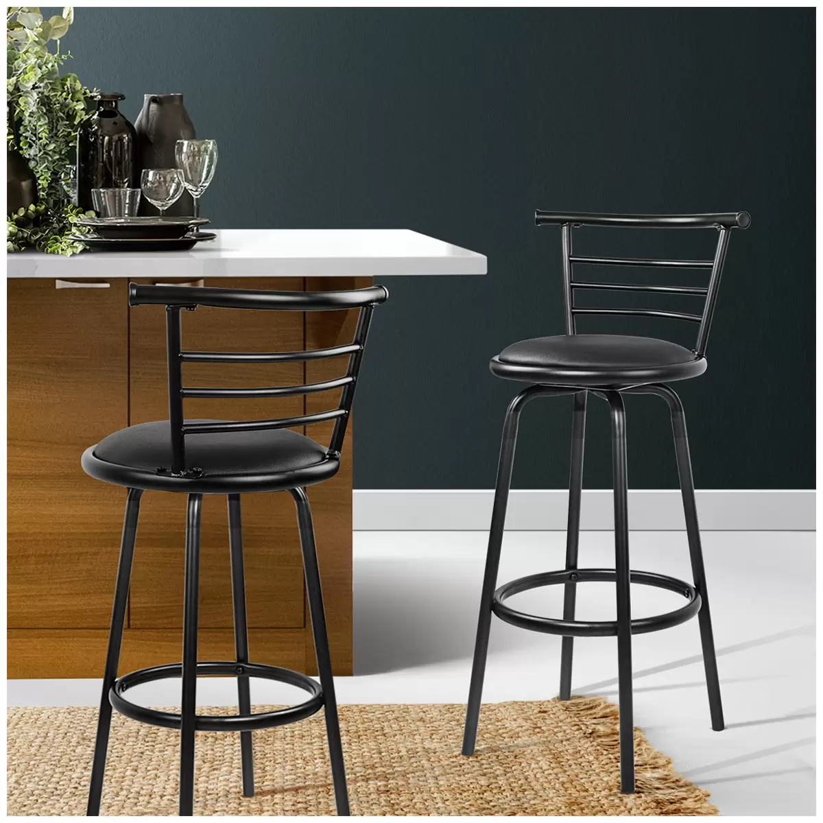 Artiss Metal Backrest 2 Pack Barstool