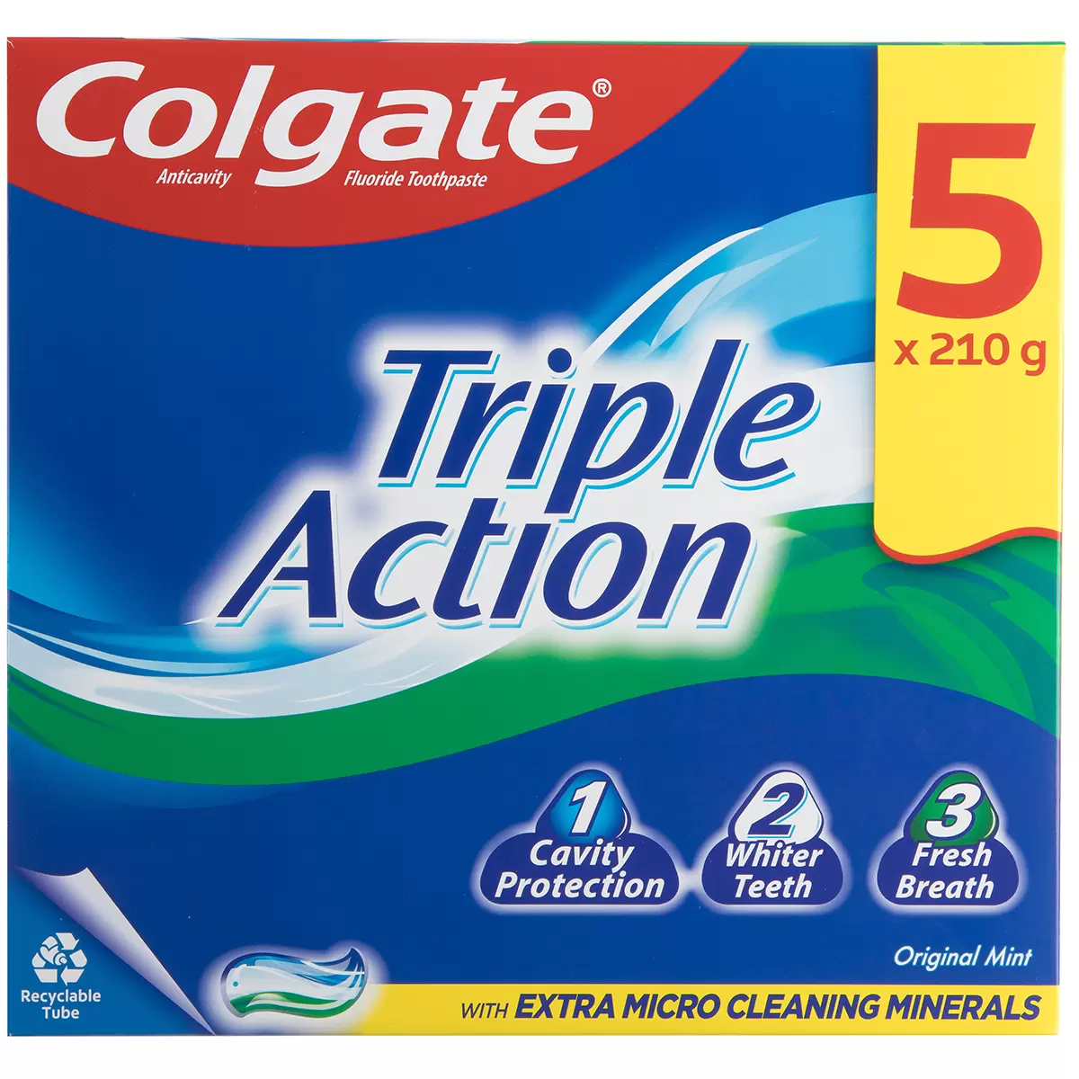 Colgate Triple Action Toothpaste 5 x 210g