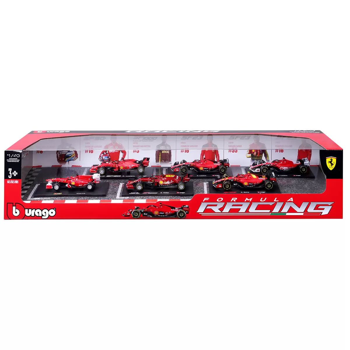 Maisto 1:43 Formula Racing Die Cast 6 Pack Ferrari