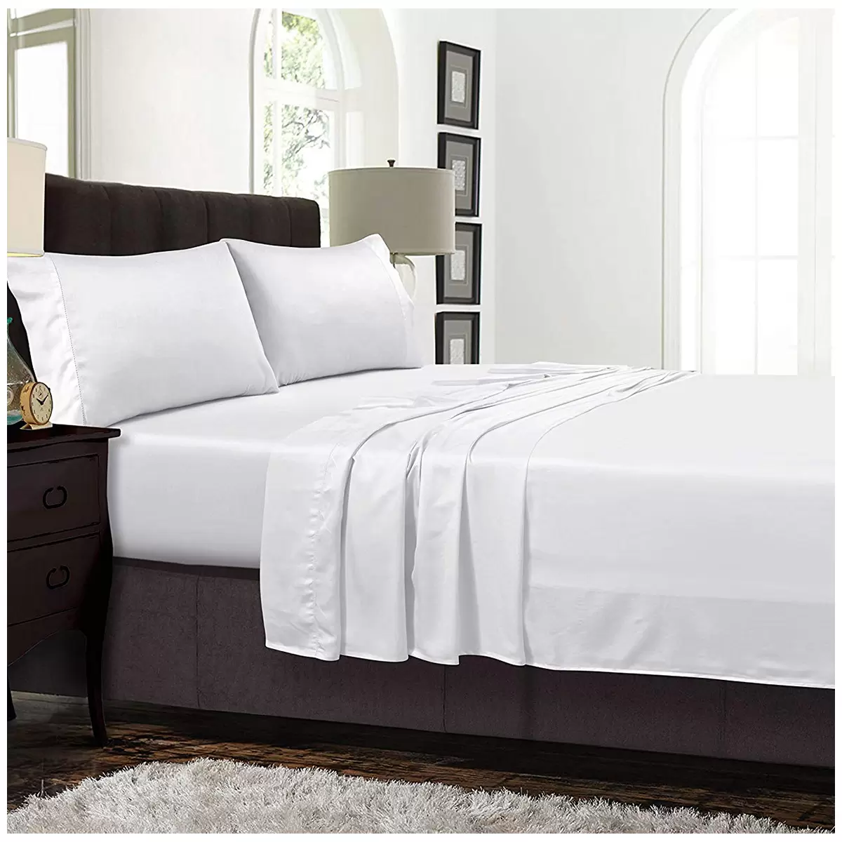 Kingtex 1200 Thread Count Silver Sheet Set King - White