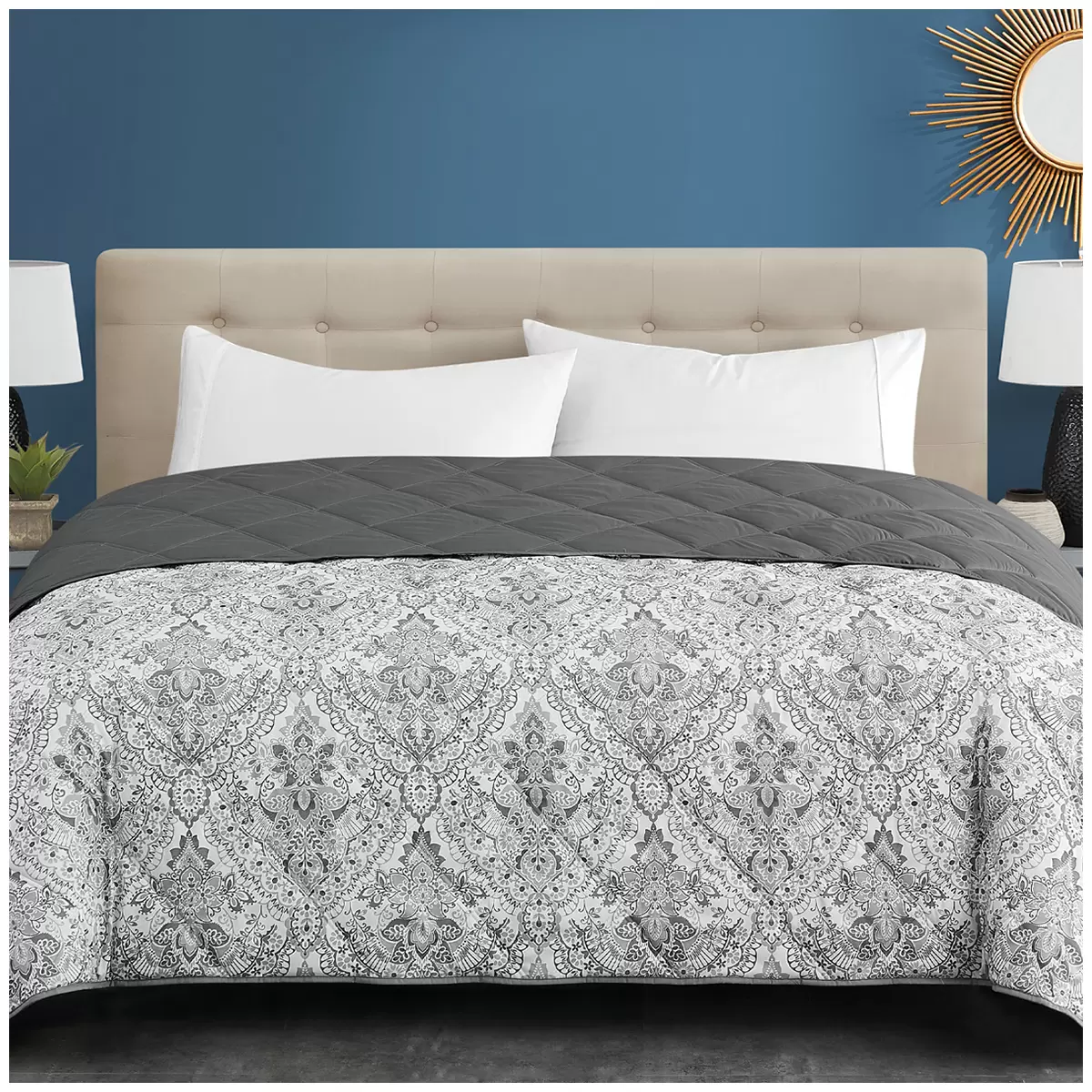 Season's Collection Down Alternative Blanket Queen Grey