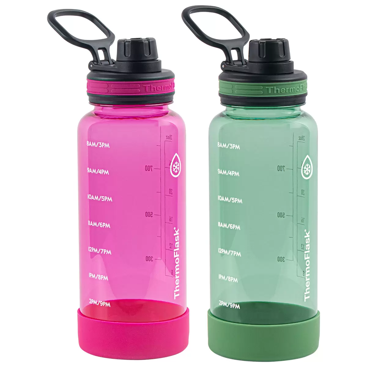 Thermoflask Motivational Drink Bottle 946ml 2 Pack Pink And Green