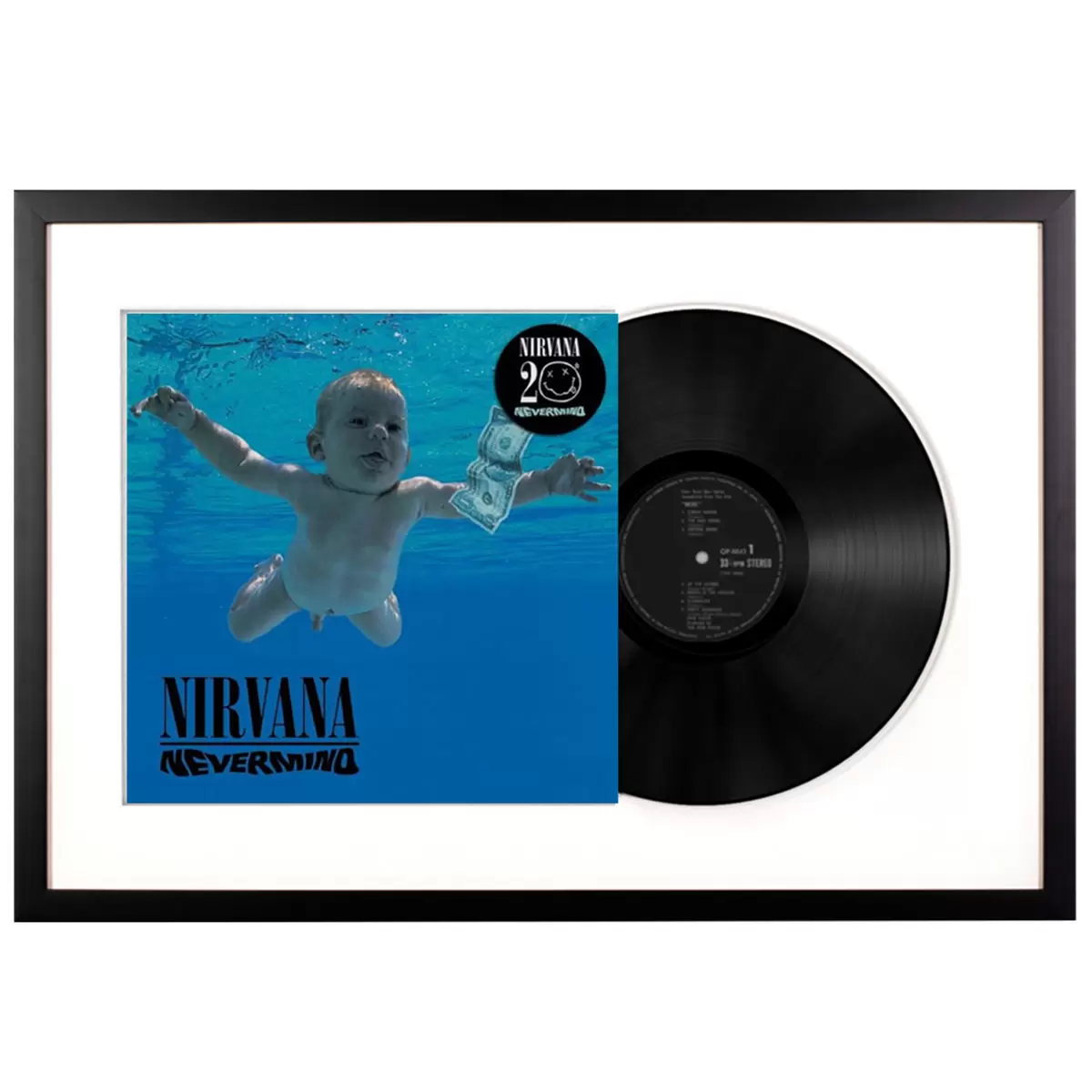 Framed Nirvana Nevermind Vinyl Album Art