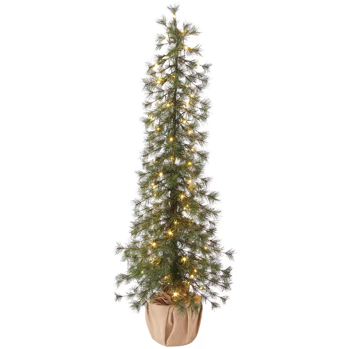 LED Needle Pine Burlap Tree Set 3 Piece