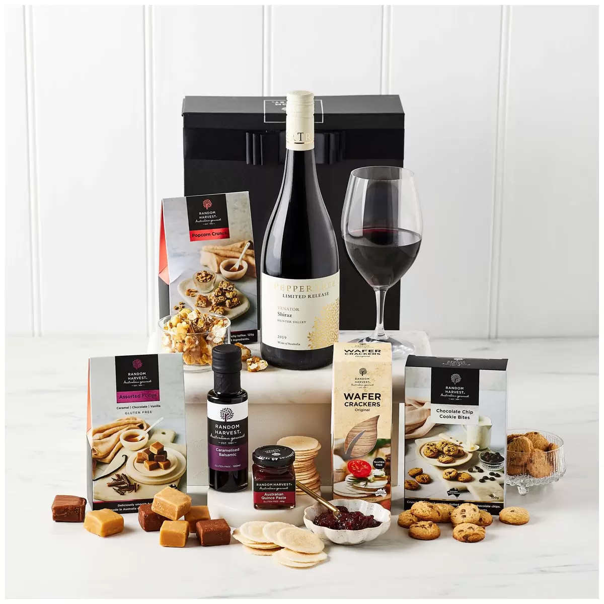 Random Harvest Red Wine with Nibbles Gift Hamper