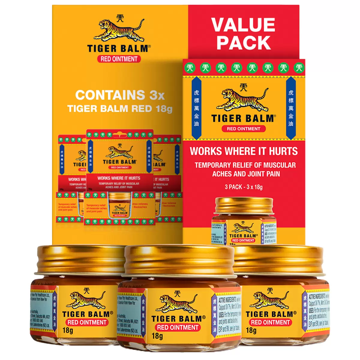 Tiger Balm Ointment 3 x 18g