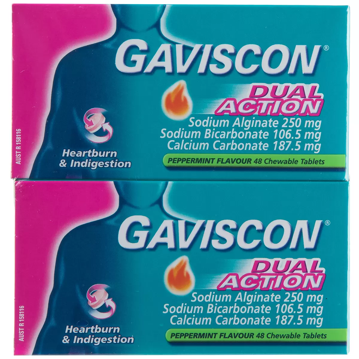 Gaviscon Dual Action Tablets 2x48 Count