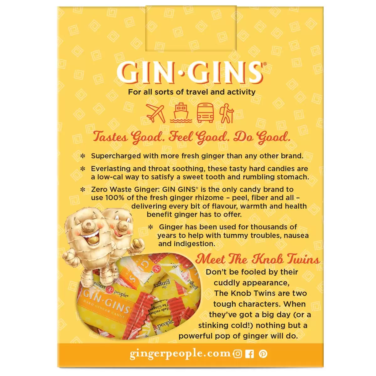 Gin Gins Double Strength Hard Ginger Candy 12 x 84g