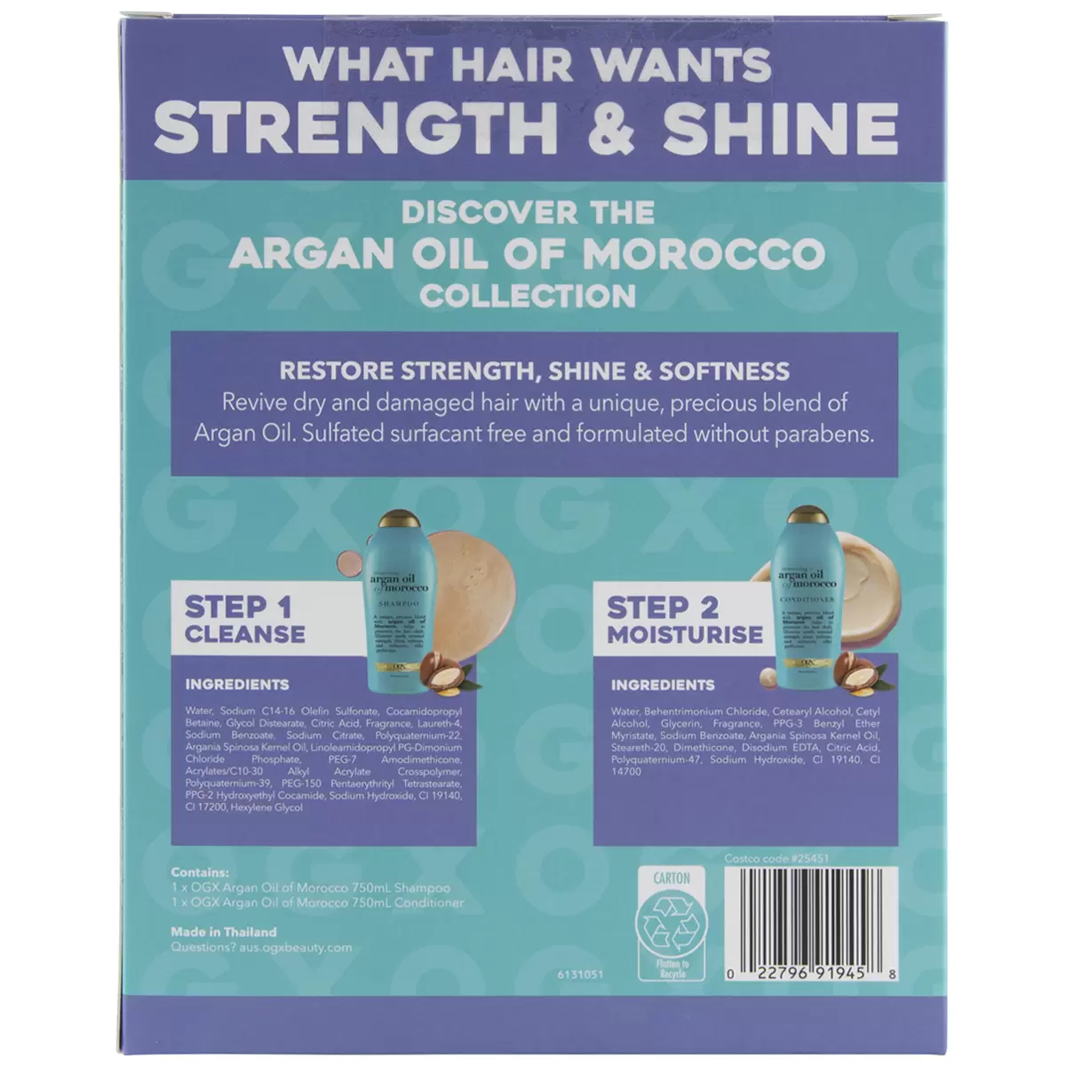 OGX Argan Oil Of Morocco Shampoo & Conditioner 2x750ml